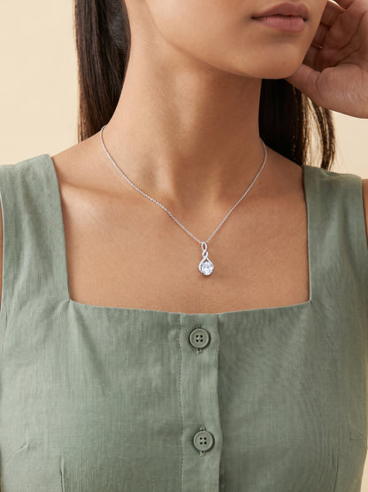 Silver Infinite Forever Pendant With Link Chain