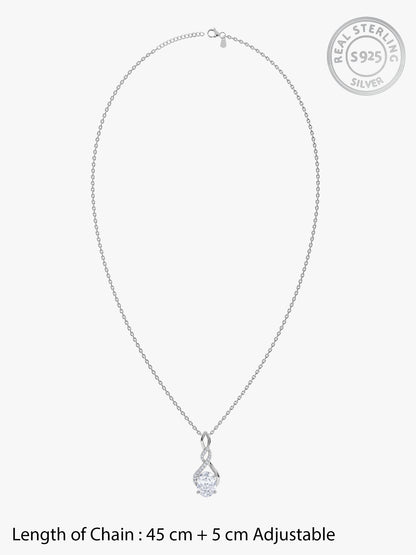 Silver Infinite Forever Pendant With Link Chain