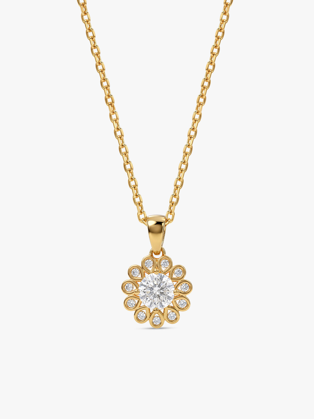 Golden Estrella Pendant With Link Chain