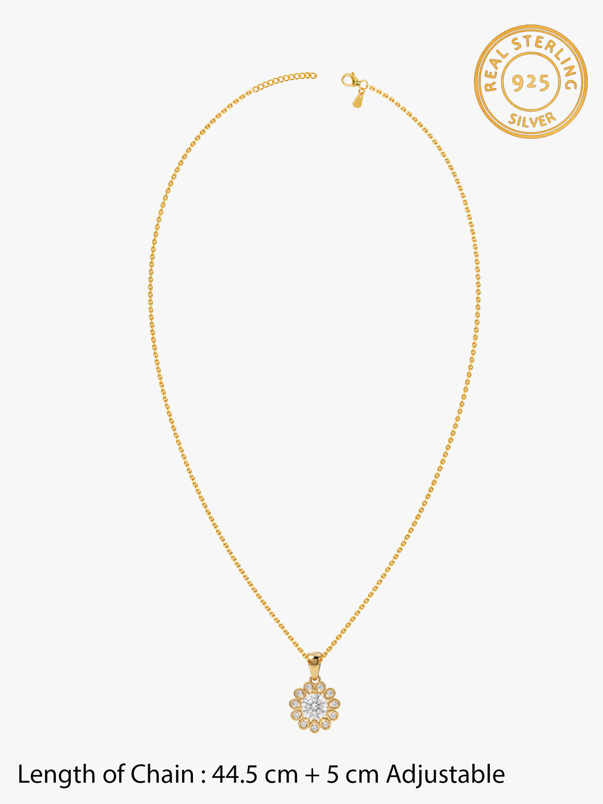 Golden Estrella Pendant With Link Chain