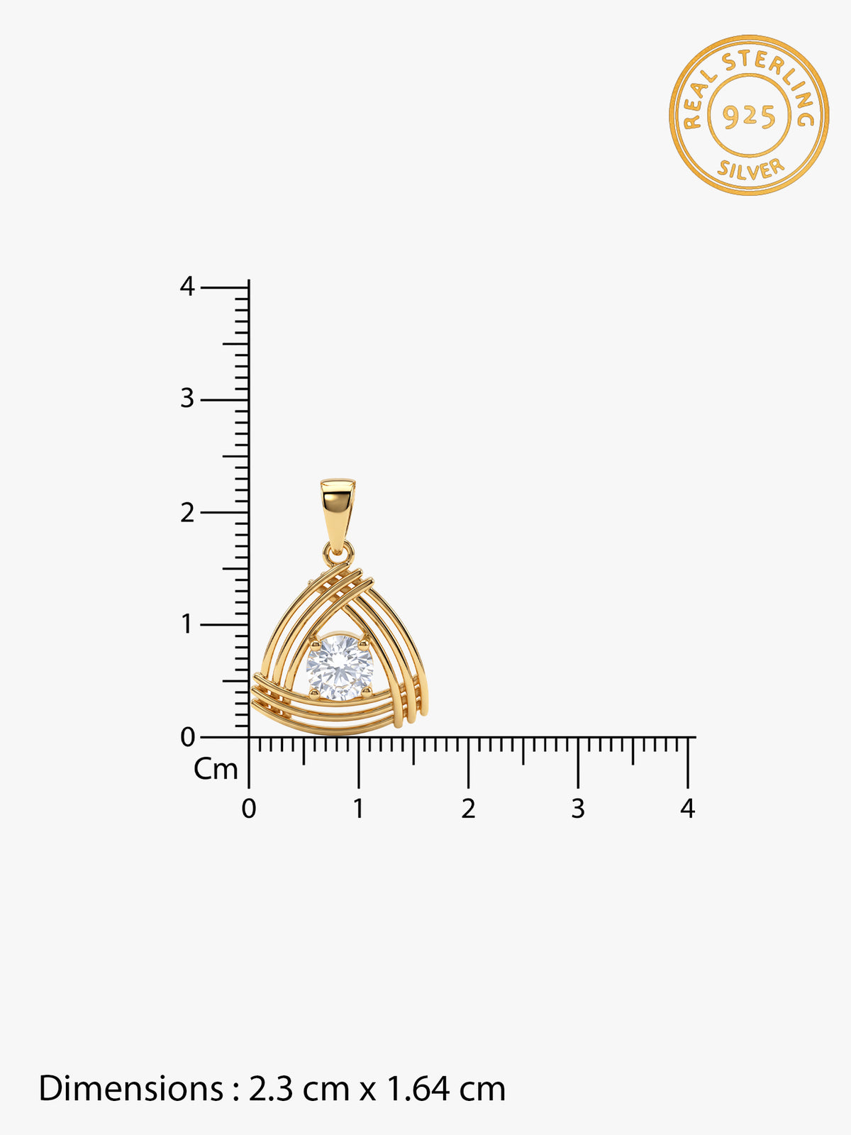 Golden Tripod Pendant With Link Chain