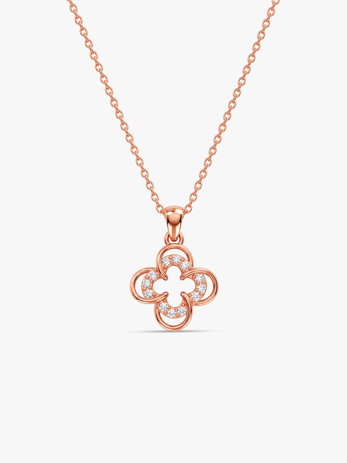 Rose Gold Orchid Blush Pendant With Link Chain