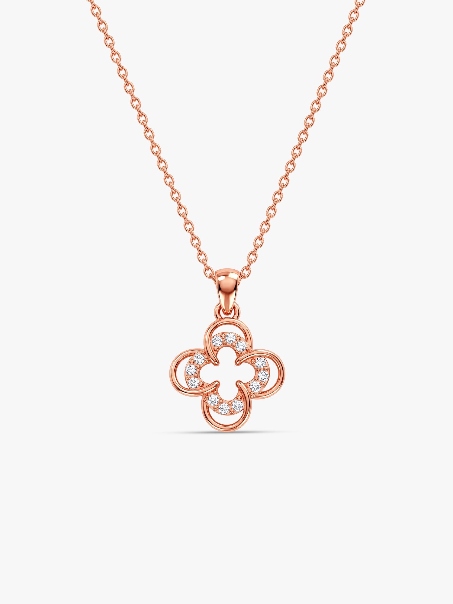 Rose Gold Orchid Blush Pendant With Link Chain
