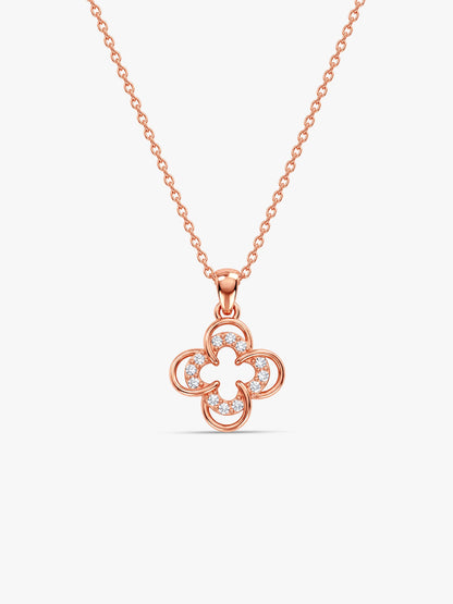 Rose Gold Orchid Blush Pendant With Link Chain