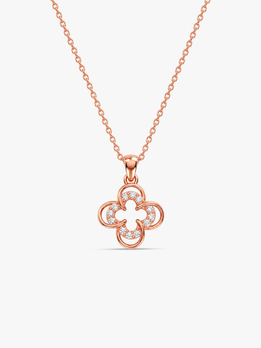 Rose Gold Orchid Blush Pendant With Link Chain