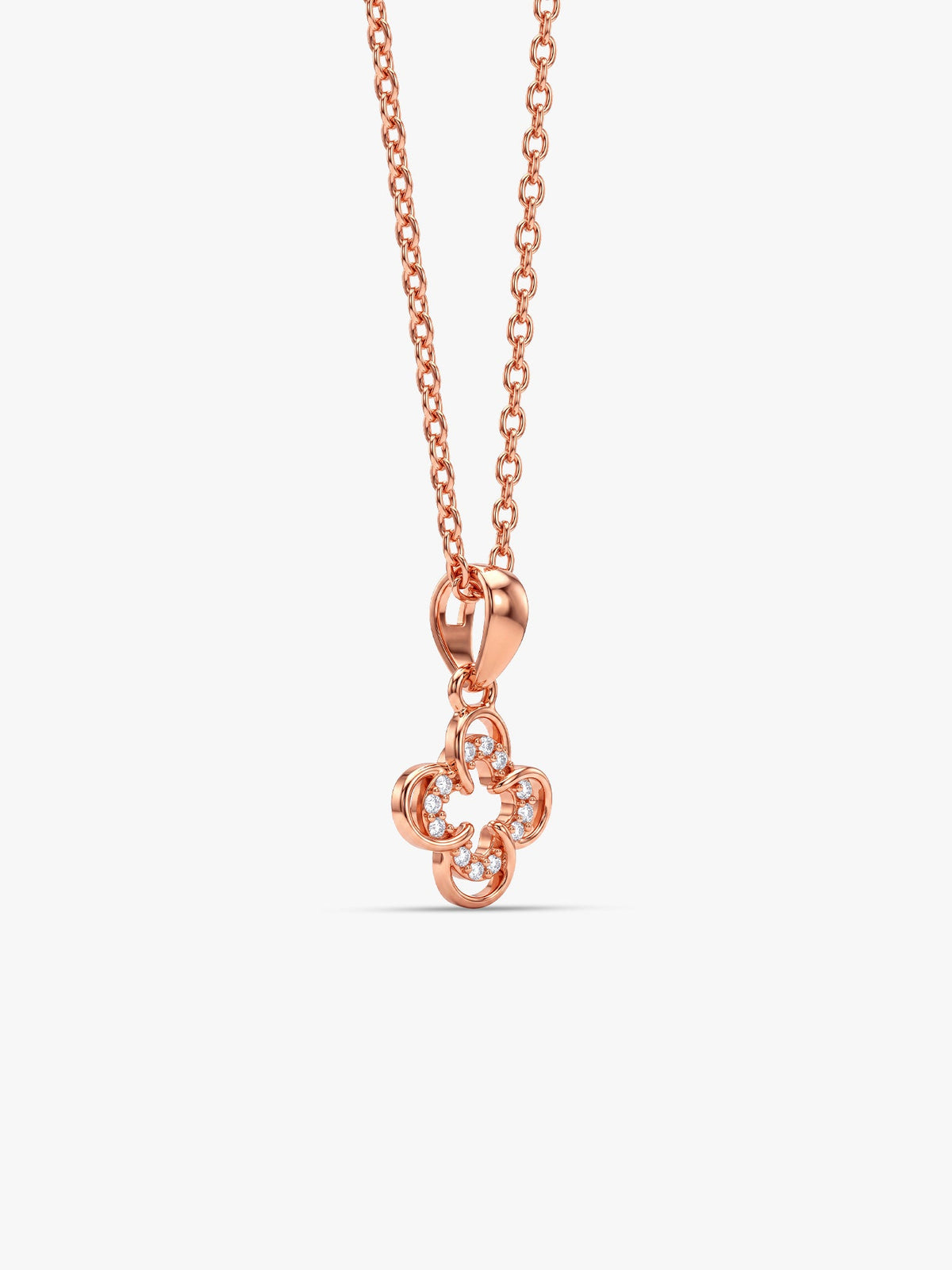 Rose Gold Orchid Blush Pendant With Link Chain