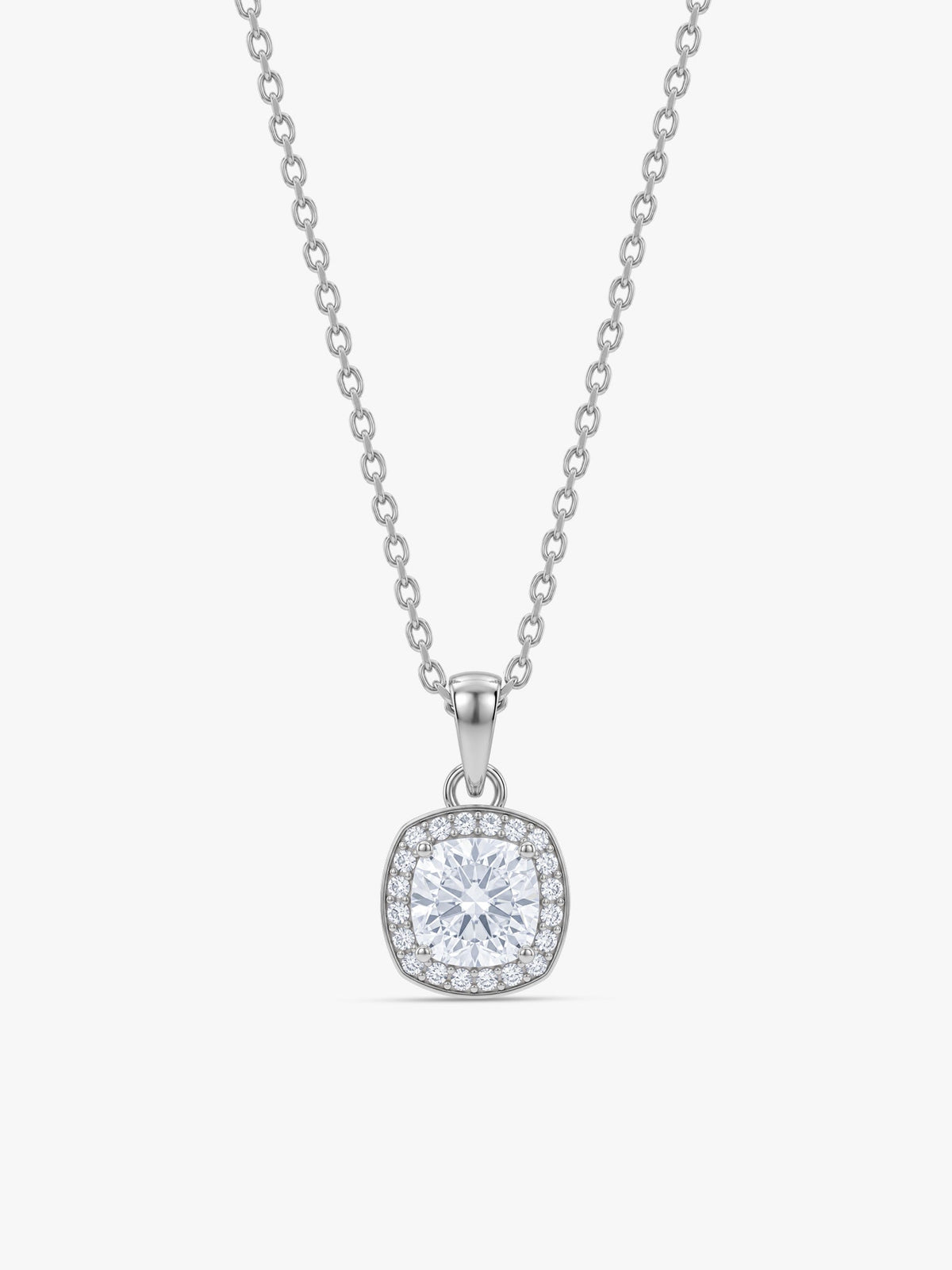 Silver Clemence Pendant With Link Chain