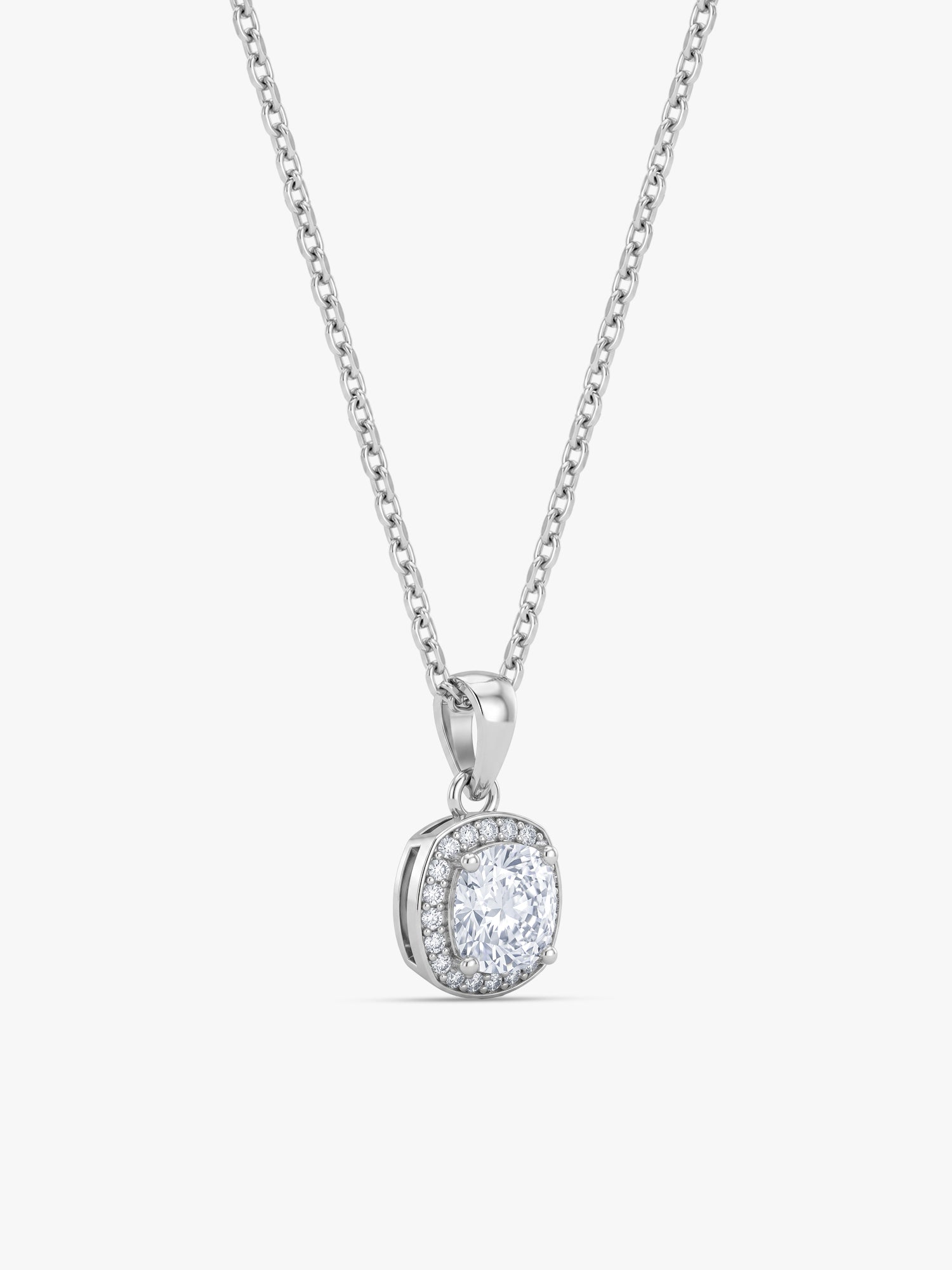 Silver Clemence Pendant With Link Chain