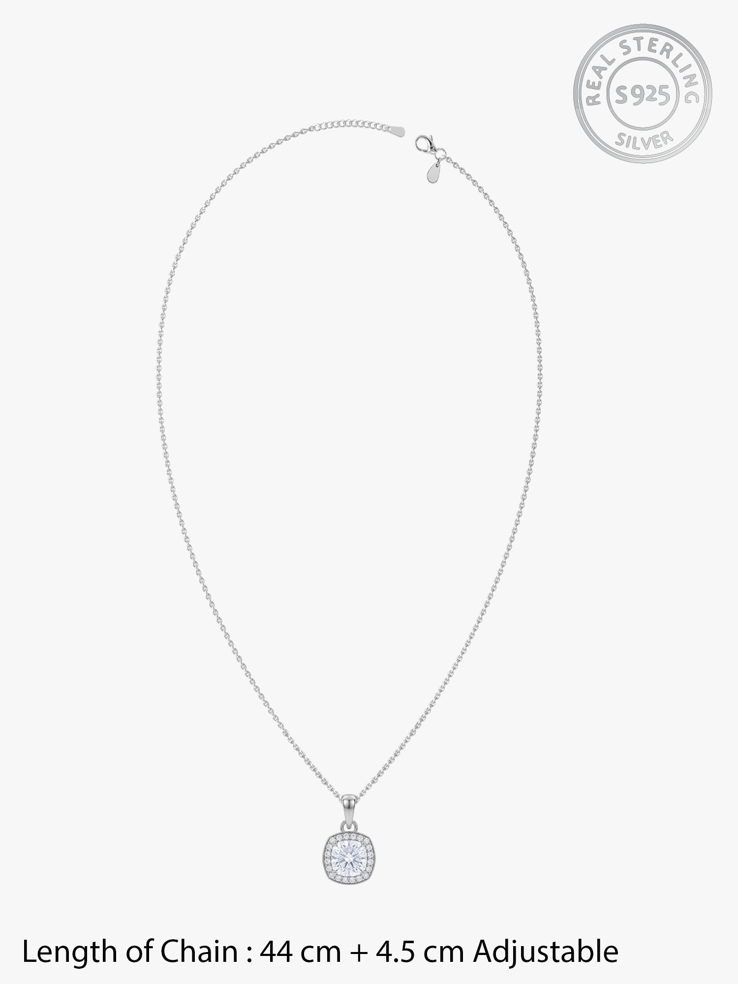 Silver Clemence Pendant With Link Chain