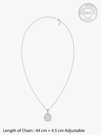Silver Clemence Pendant With Link Chain
