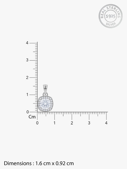 Silver Clemence Pendant With Link Chain