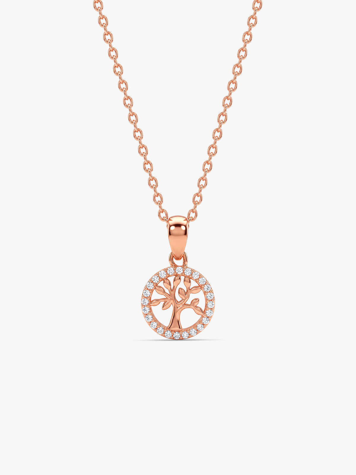 Rose Gold Oleifera Pendant With Link Chain