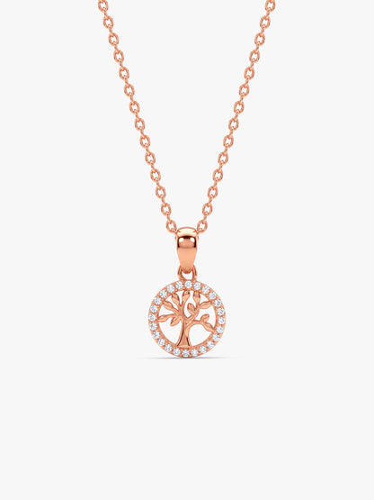 Rose Gold Oleifera Pendant With Link Chain