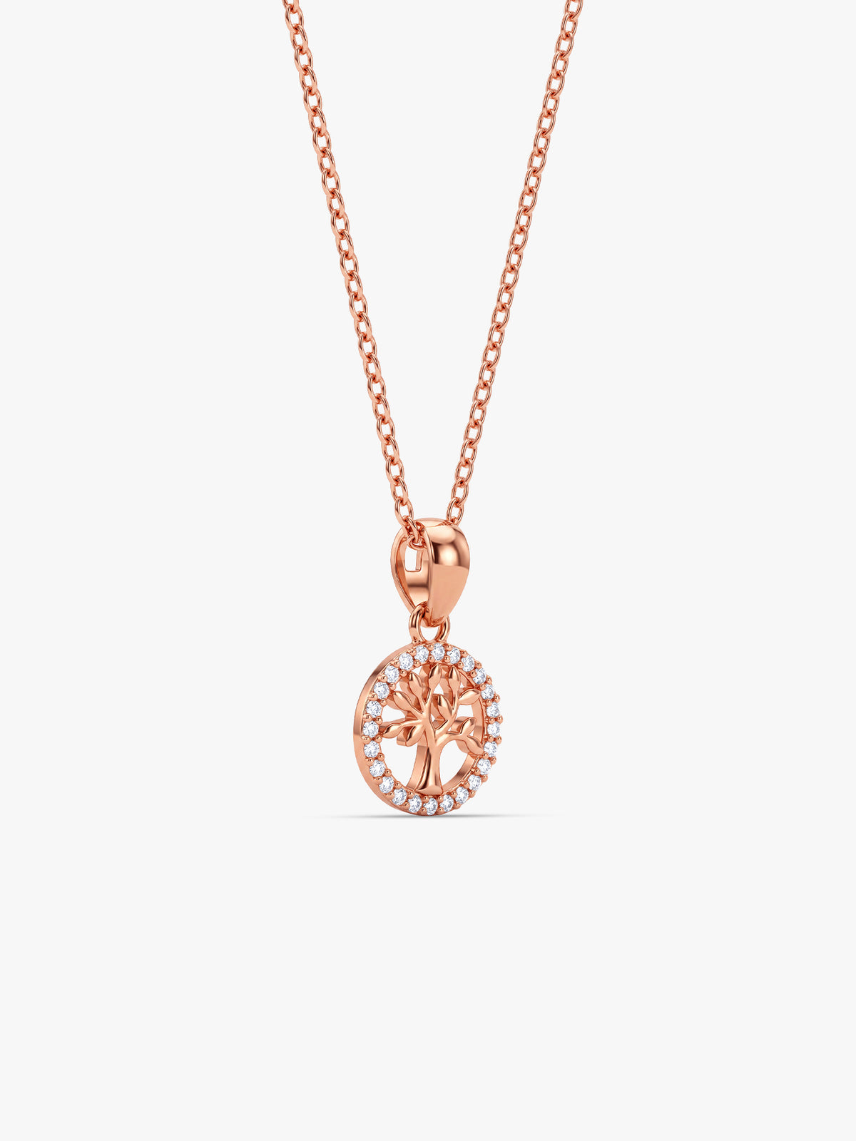 Rose Gold Oleifera Pendant With Link Chain