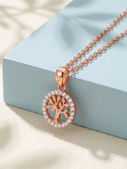 Rose Gold Oleifera Pendant With Link Chain