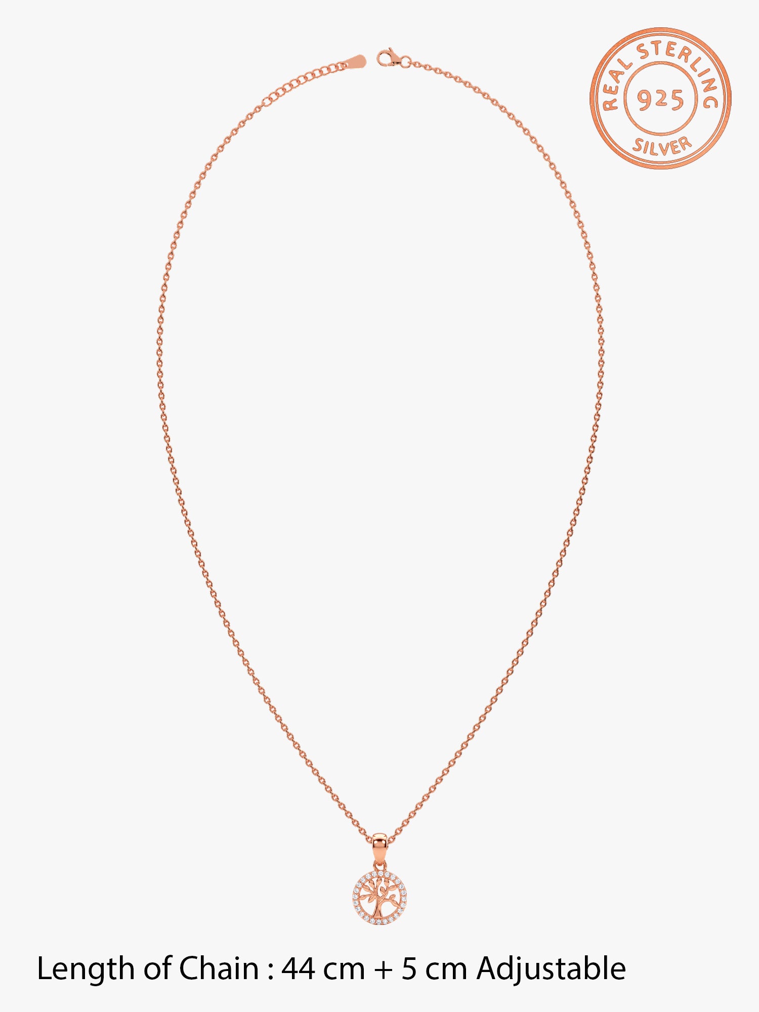 Rose Gold Oleifera Pendant With Link Chain