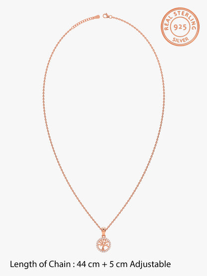 Rose Gold Oleifera Pendant With Link Chain