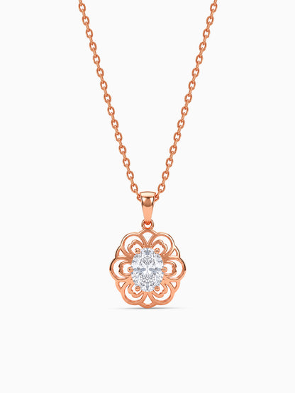 Rose Gold Sabina Pendant With Link Chain