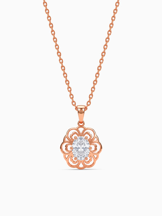 Rose Gold Sabina Pendant With Link Chain