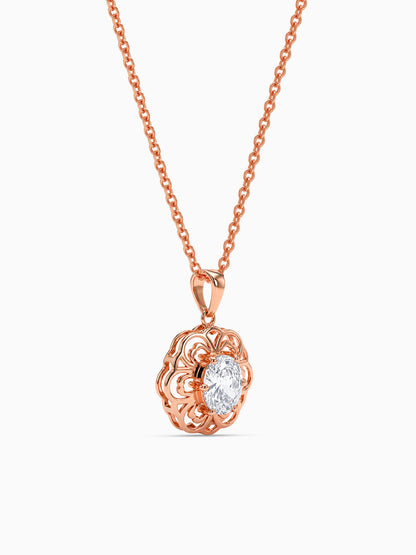 Rose Gold Sabina Pendant With Link Chain