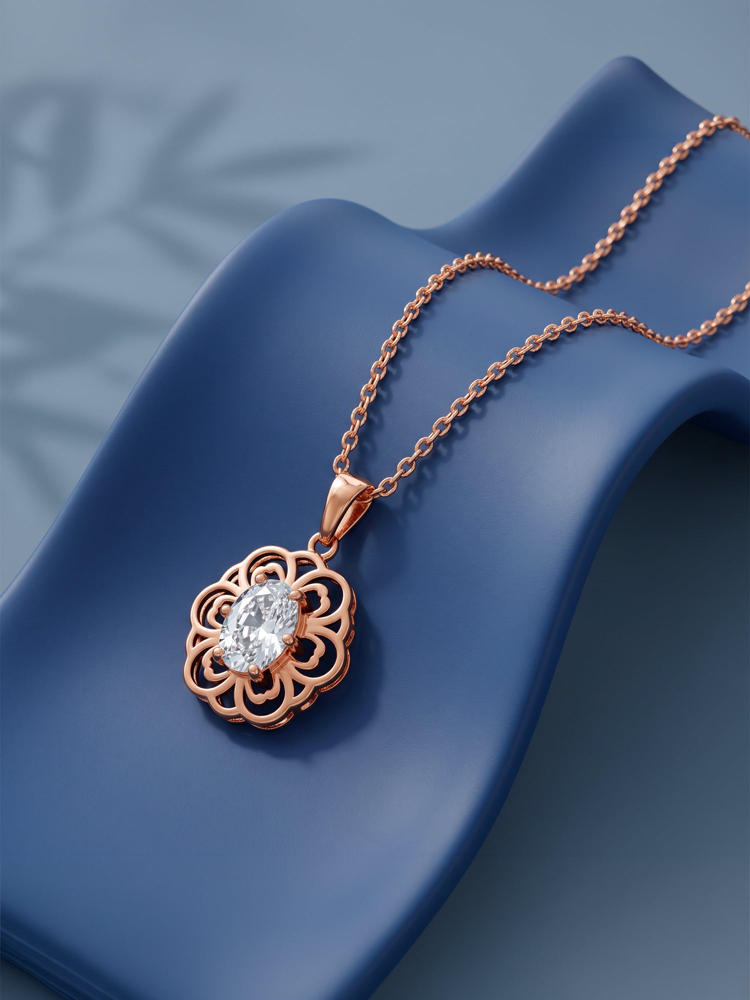 Rose Gold Sabina Pendant With Link Chain