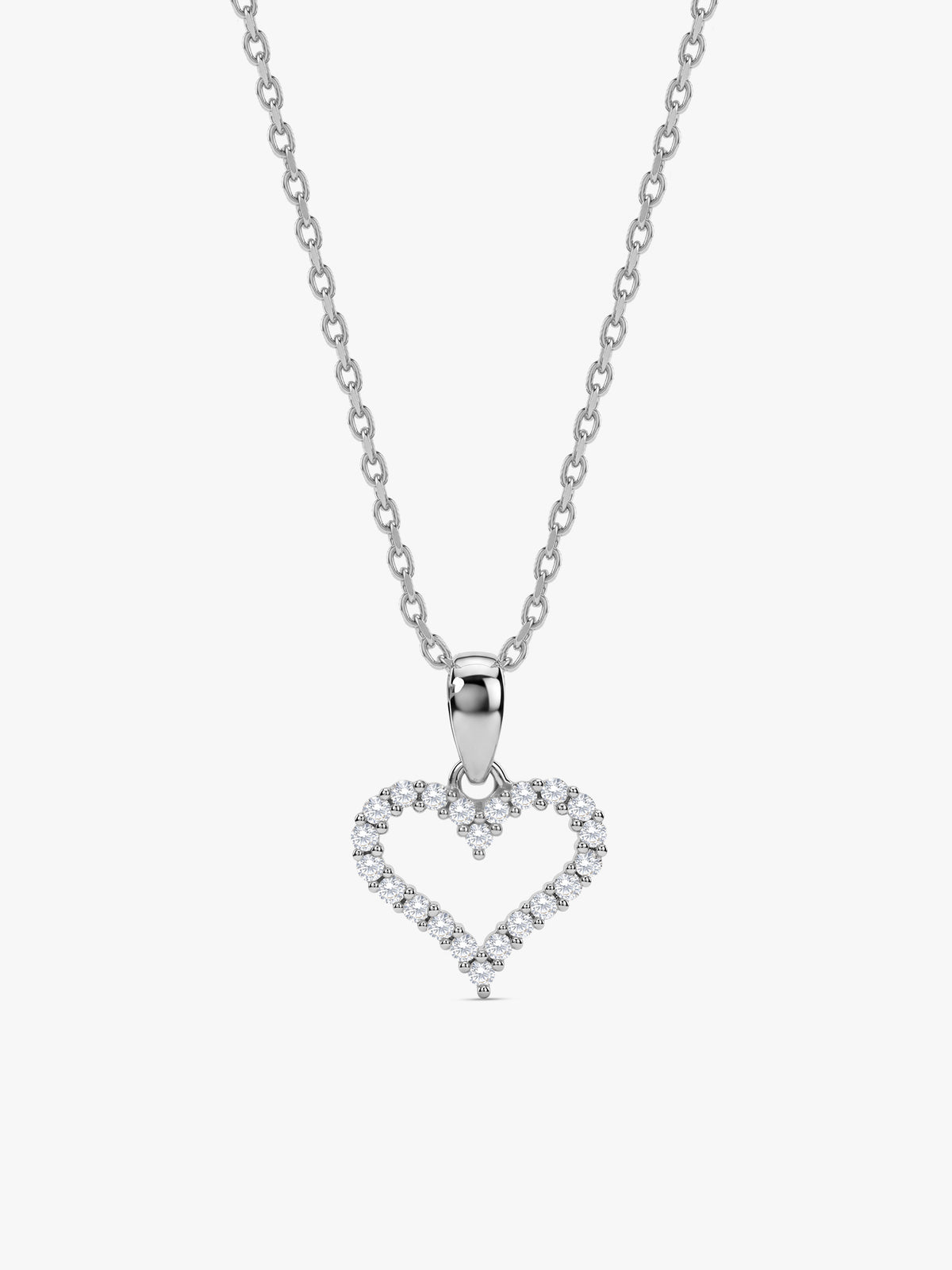 Silver Eternal Heart Pendant With Link Chain