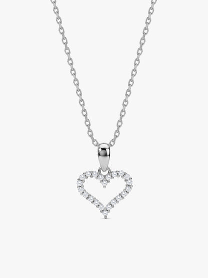 Silver Eternal Heart Pendant With Link Chain