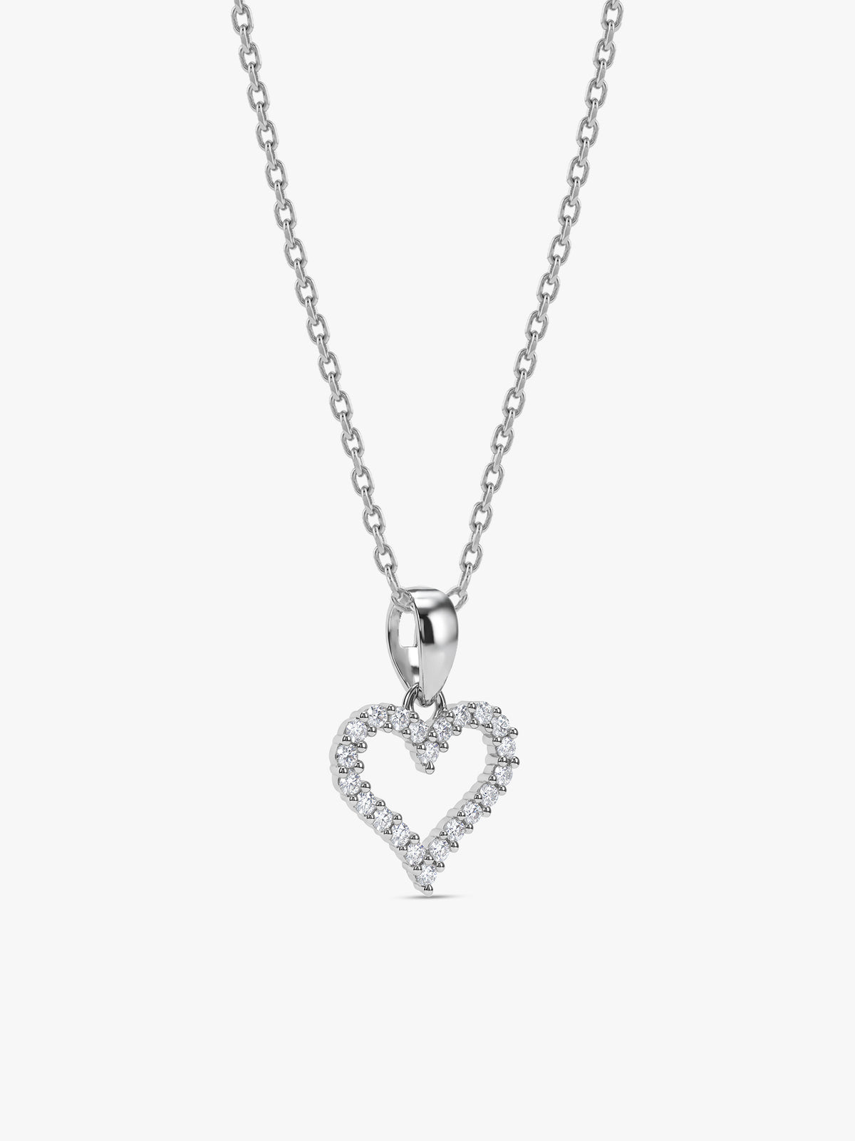 Silver Eternal Heart Pendant With Link Chain