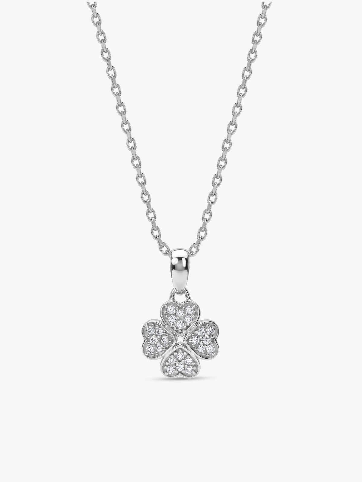 Silver Floret Lover Pendant With Link Chain