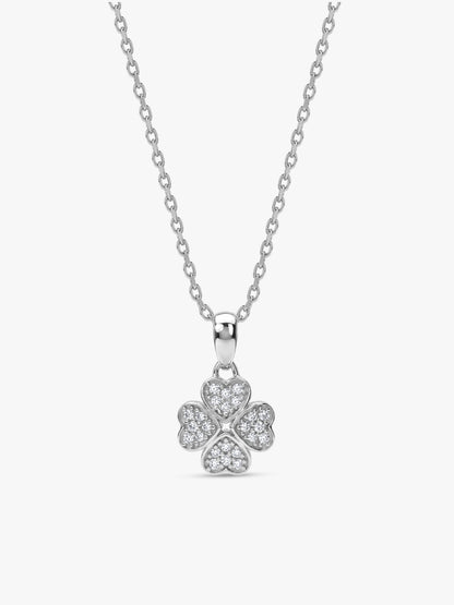 Silver Floret Lover Pendant With Link Chain