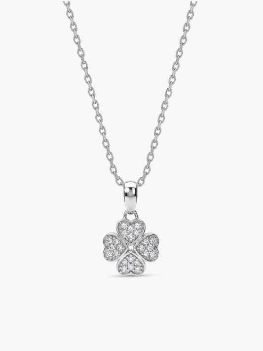 Silver Floret Lover Pendant With Link Chain