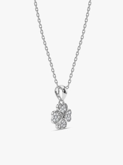 Silver Floret Lover Pendant With Link Chain