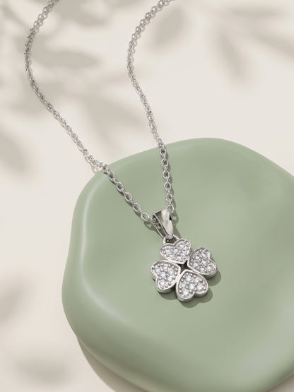 Silver Floret Lover Pendant With Link Chain