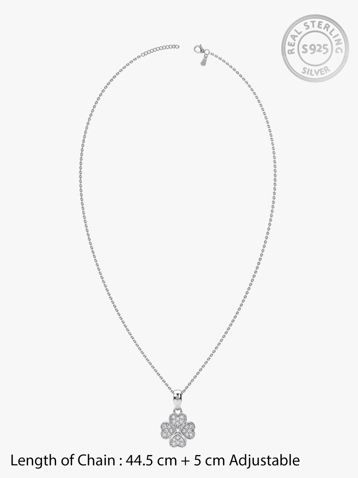Silver Floret Lover Pendant With Link Chain
