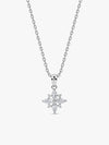 Silver Celeste Floral Pendant With Link Chain