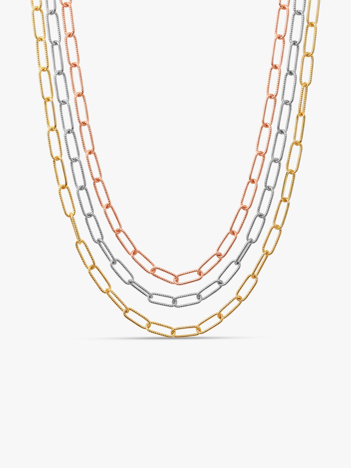 Triple Tone Una Silver Necklace