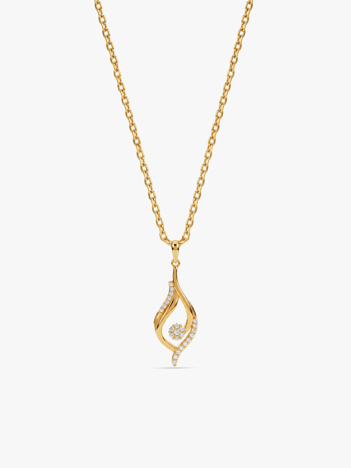Golden Evren Pendant With Link Chain