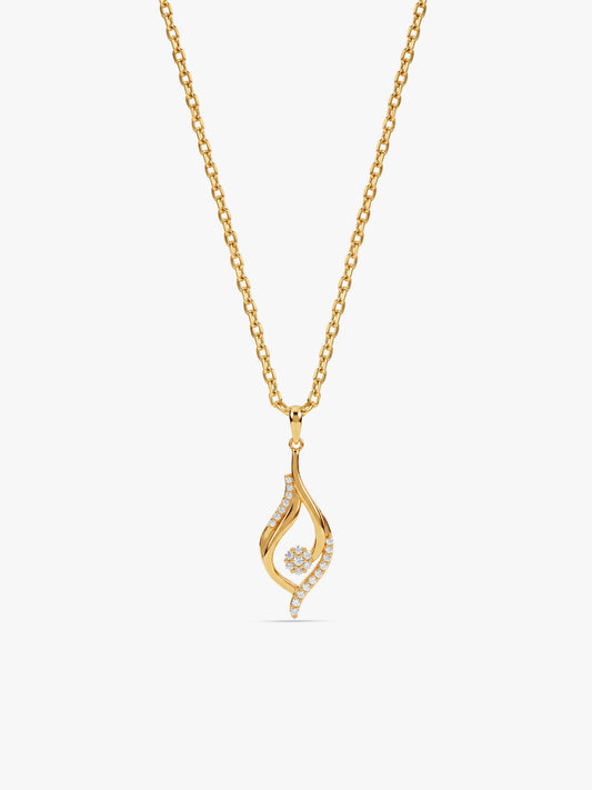 Golden Evren Pendant With Link Chain