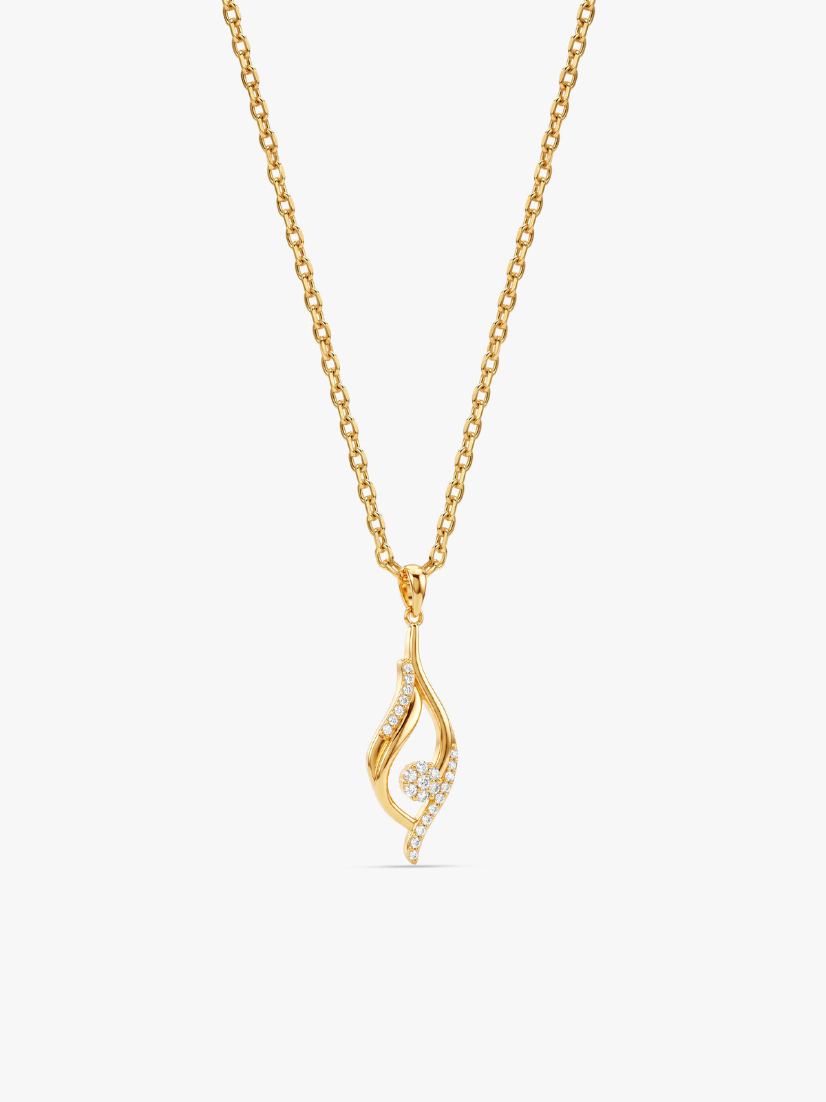 Golden Evren Pendant With Link Chain