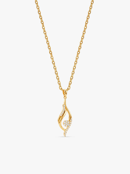 Golden Evren Pendant With Link Chain