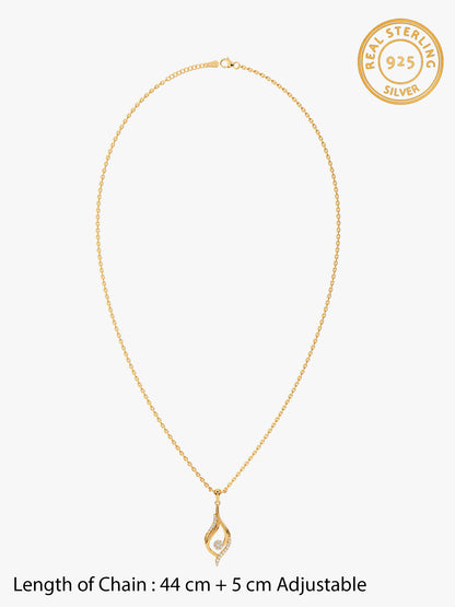 Golden Evren Pendant With Link Chain