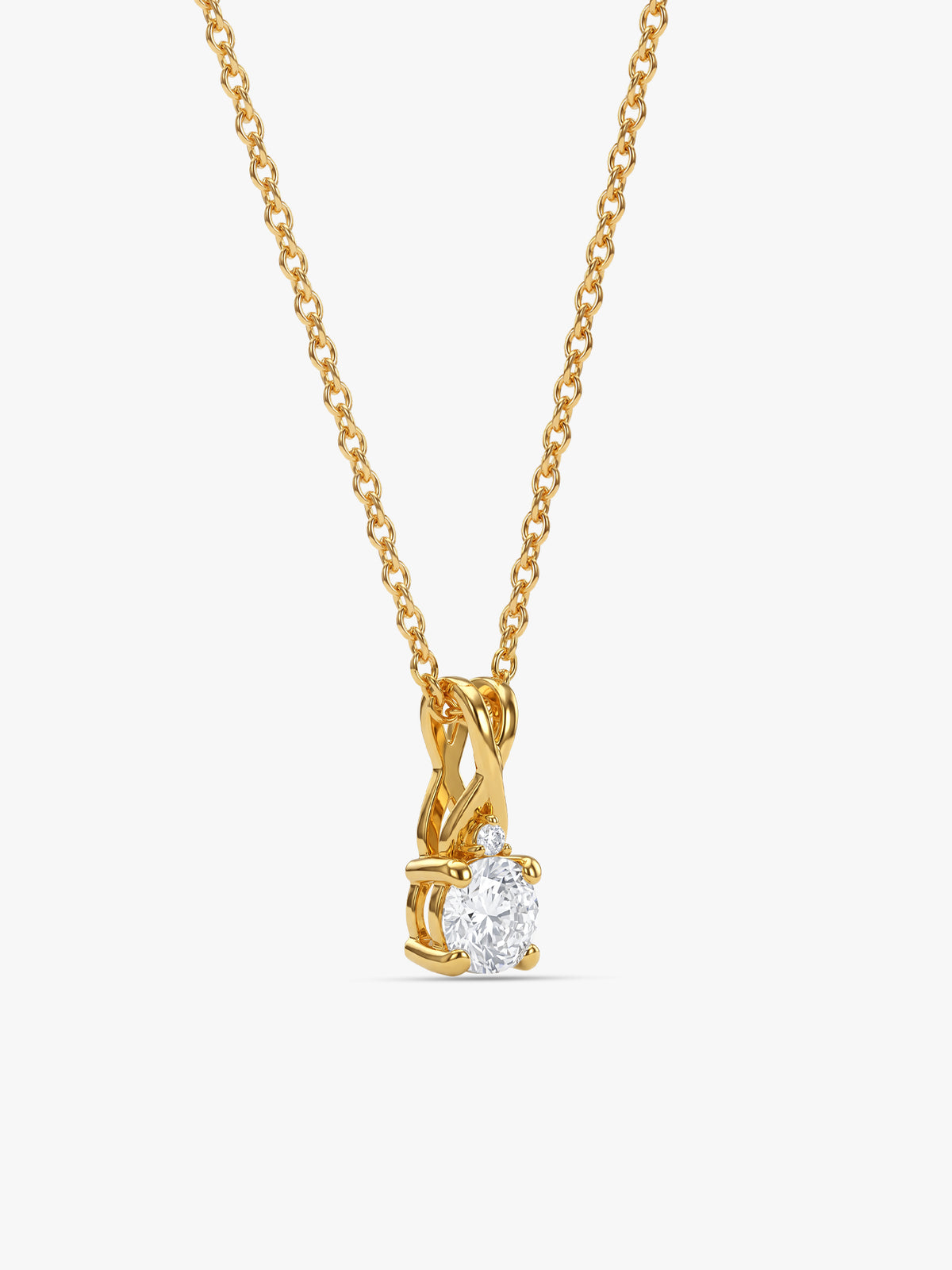 Golden Lumina Glow Pendant With Link Chain