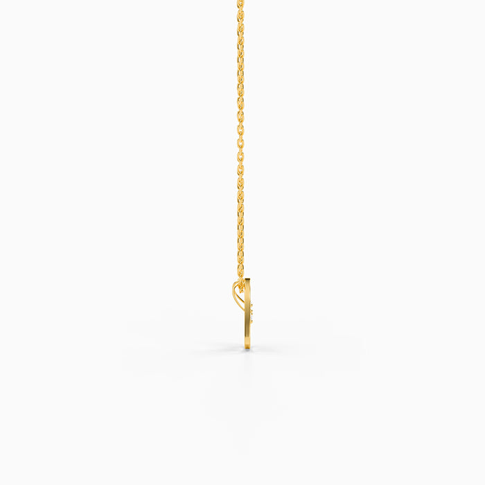 Golden Amabel Pendant With Link Chain