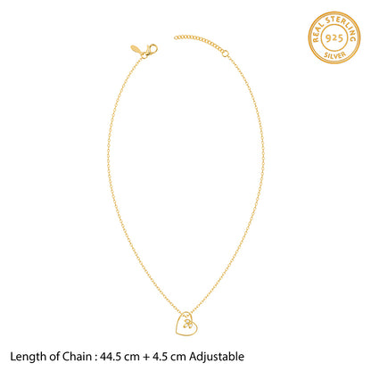 Golden Amabel Pendant With Link Chain