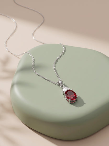 Silver Rosella Pendant With Link Chain