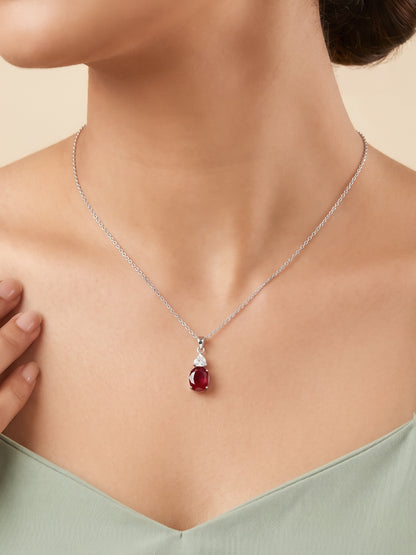 Silver Rosella Pendant With Link Chain