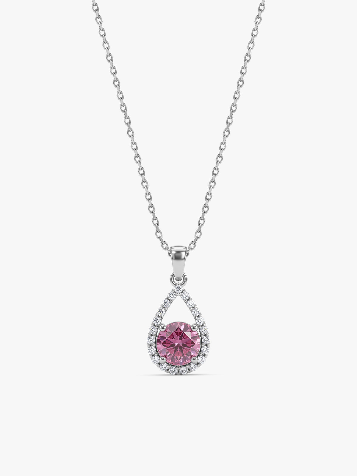 Silver Rosina Pendant With Link Chain