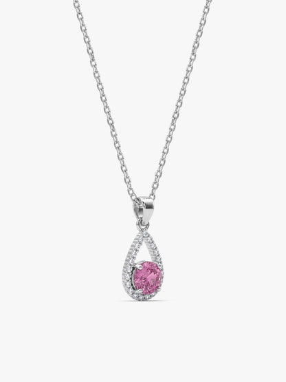 Silver Rosina Pendant With Link Chain