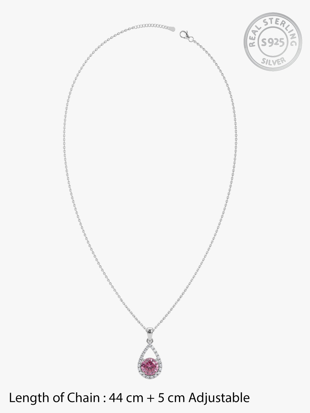 Silver Rosina Pendant With Link Chain