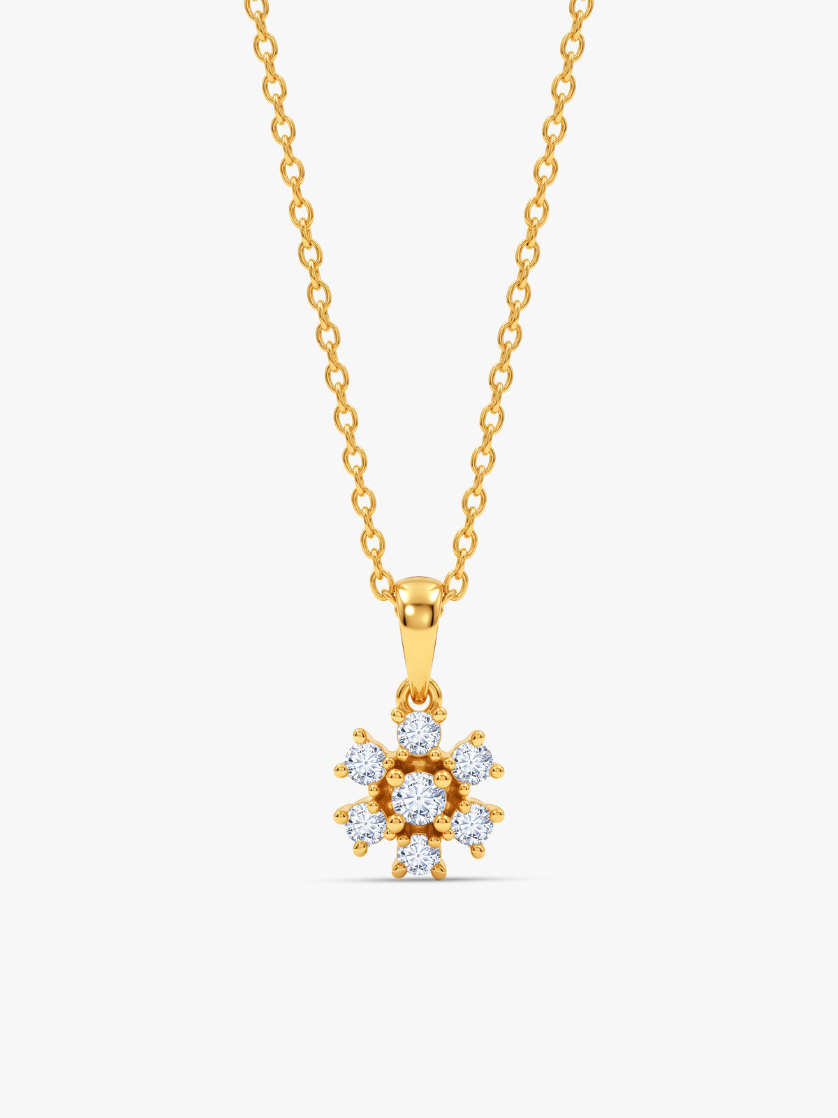 Golden Rosabelle Pendant With Link Chain